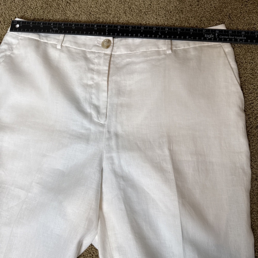 Talbots 100% Linen Southampton Pants Women's 16 White Partially Lined Coastal - Picture 4 of 10